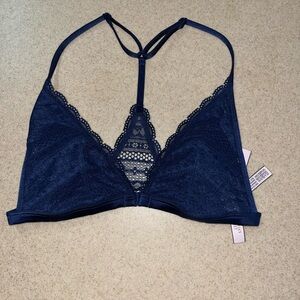 NWT Victoria's Secret Navy Blue Racerback Lace bralette Bra - S